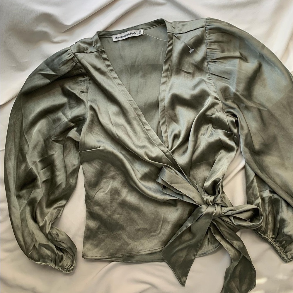 Abercrombie & Fitch Green Satin top